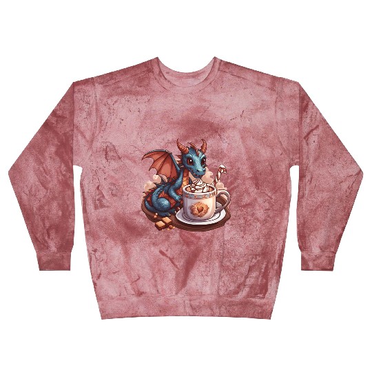 Cozy Dragon and Hot Chocolate Delight Blast Sweatshirts