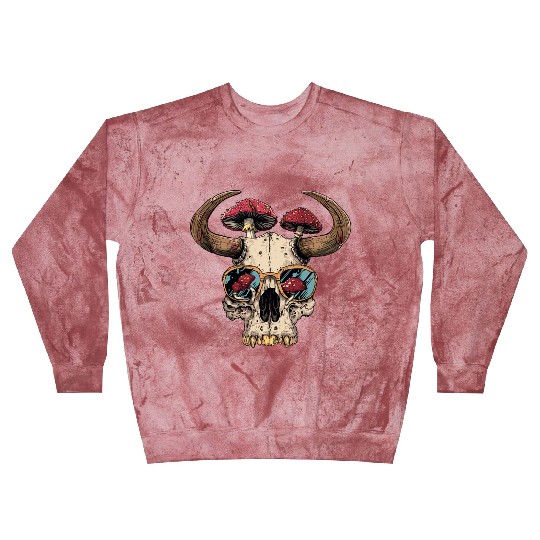 Skull Mushrooms Natural Motif Blast Sweatshirts