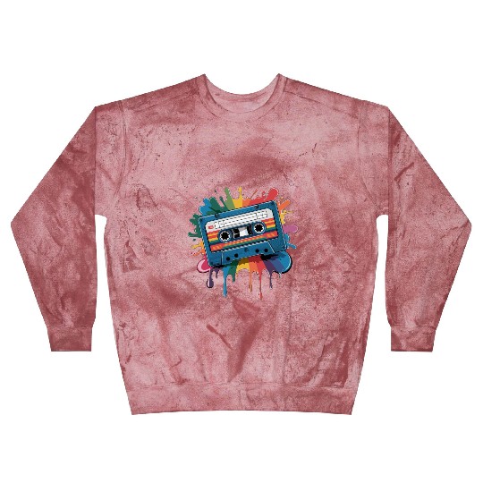 80s Retro Cassette Splash Classic Cassette Tape Blast Sweatshirts