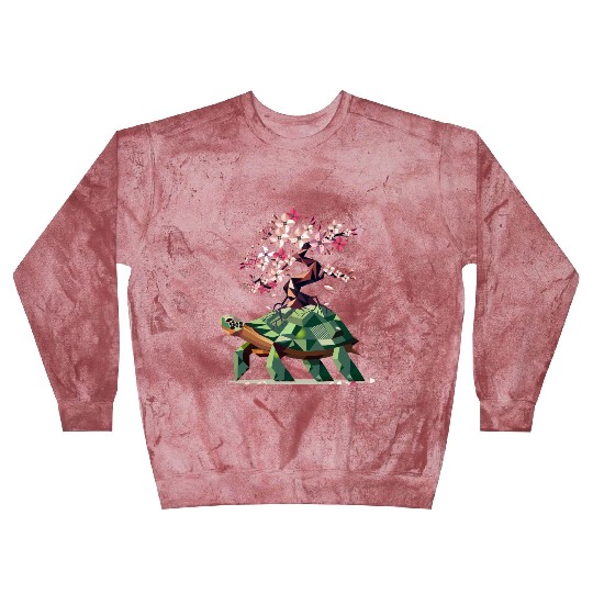 Turtle with blooming cherry blossom bonsai Blast Sweatshirts