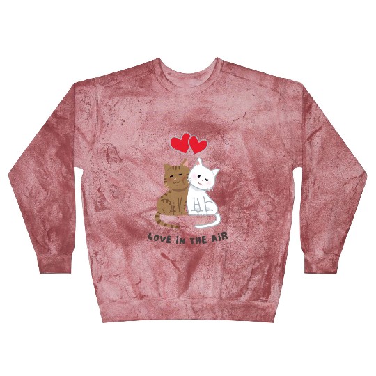 Love in the air cut cat in valentine Blast Sweatshirts
