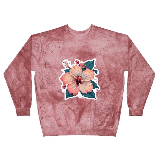 Vibrant Hibiscus Flower with Sparkling Effects Blast Sweatshirts