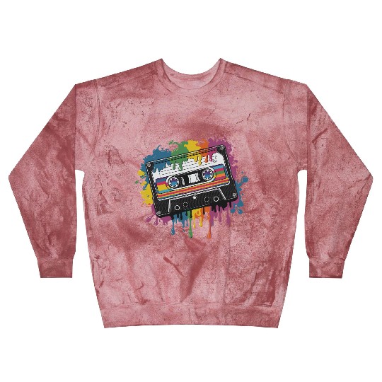 80s Retro Cassette Splash Classic Cassette Tape Blast Sweatshirts