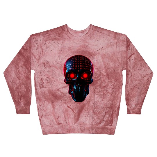 Neon Skull Binary Pulse Blast Sweatshirts