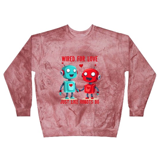 Valentine's Day Gift: Two Robots in Love on Bella Blast Sweatshirts