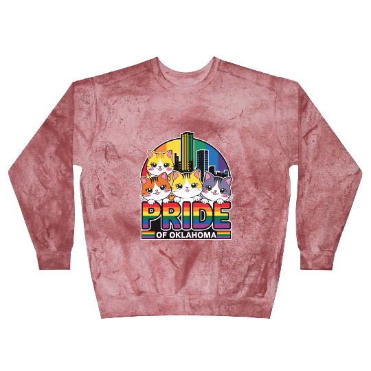 Pride of Oklahoma City USA Rainbow Flag Blast Sweatshirts