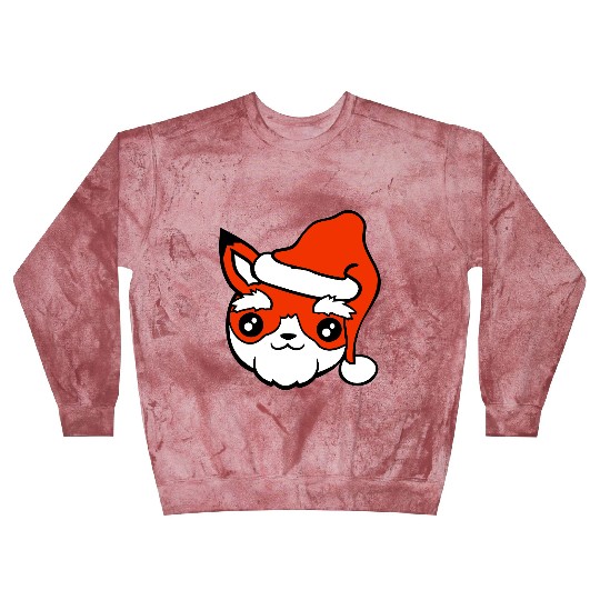 Fox Gift Santa Old Claus Christmas Hat Fun Present Blast Sweatshirts