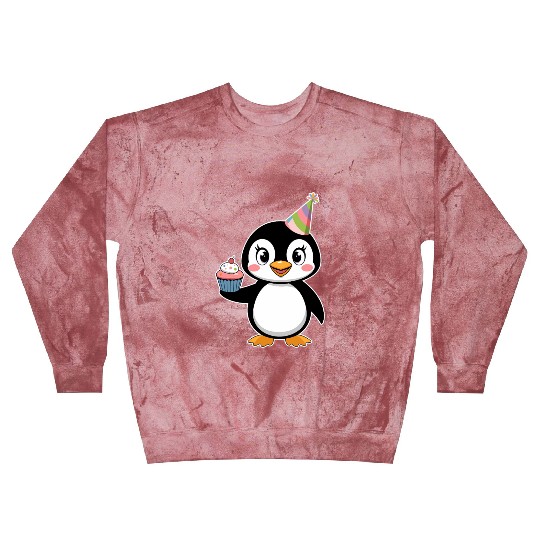 Birthday Joyful Penguin With Cupcake Blast Sweatshirts
