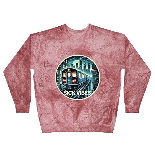 Retro Futuristic Subway Train - Neon Cyberpunk Cit Blast Sweatshirts