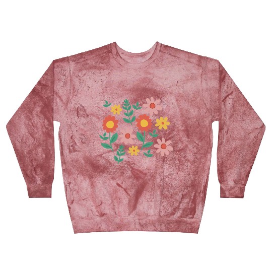 Retro Flower Garden Illustration Blast Sweatshirts