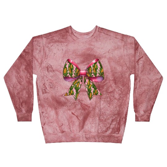 Coquette Bow Corn Pattern Farmer Farming Blast Sweatshirts