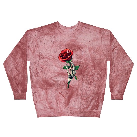 Skeleton Hand Holding a Rose: Beauty in the Dark Blast Sweatshirts