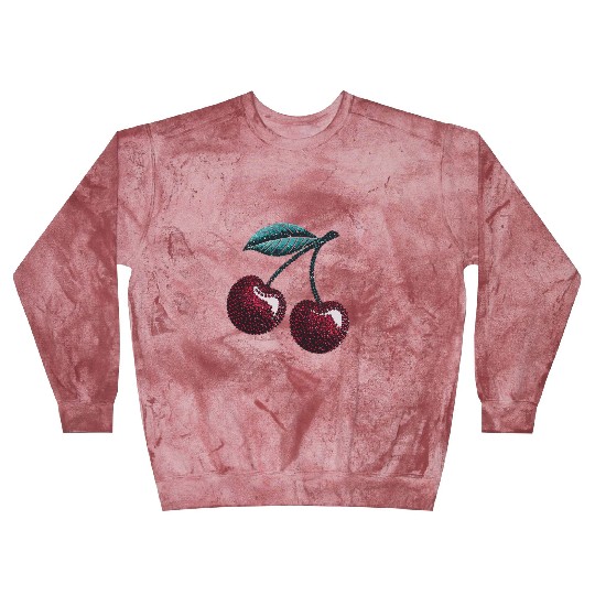 Sweet Cherry Delight with Vibrant Leafy Accent Blast Sweatshirts