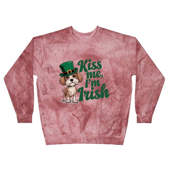 St. Patrick's Day Dog Kiss Me I'm Irish Cute Puppy Blast Sweatshirts
