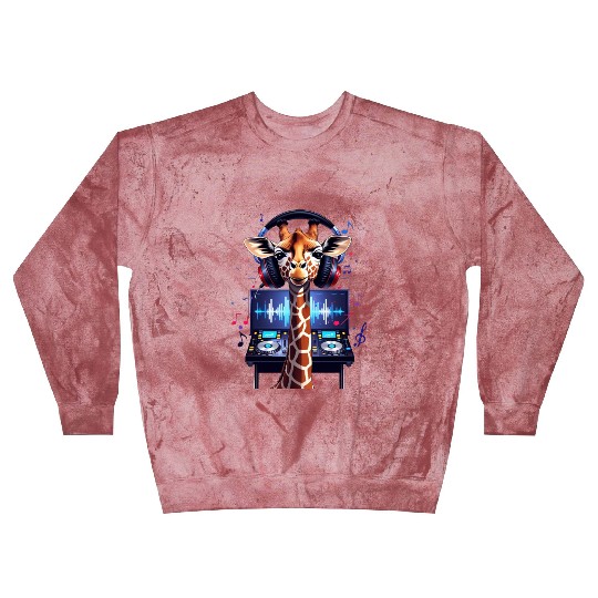 DJ Giraffe: Vibrant Beats Blast Sweatshirts