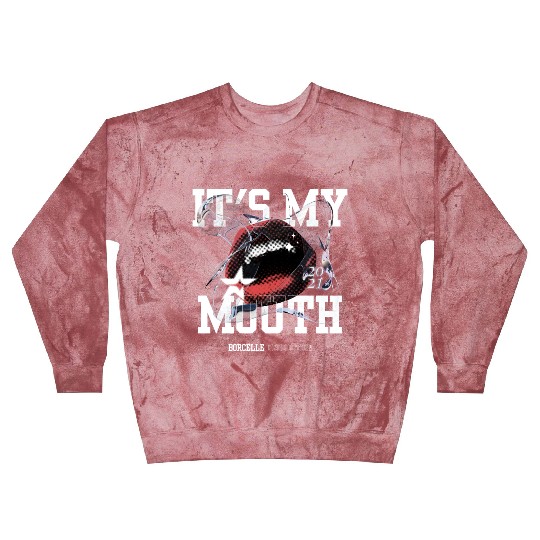 Red and White Streetwear Mouth Blast Sweatshirts Design