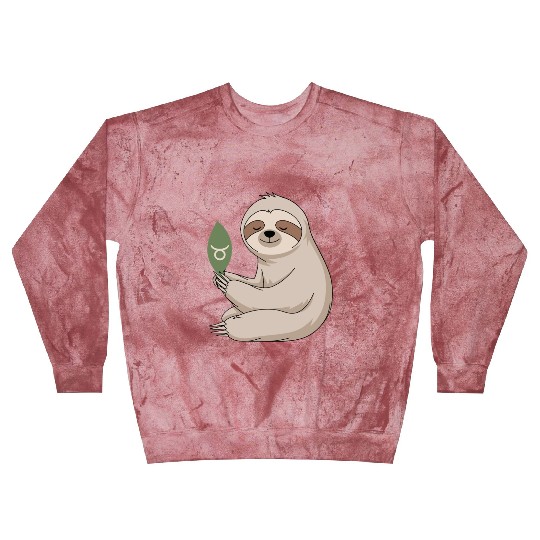 Taurus Zodiac Sloth Embracing Serenity Blast Sweatshirts