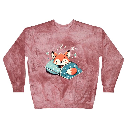Fox Sleeping In Bed At Night Time Blast Sweatshirts