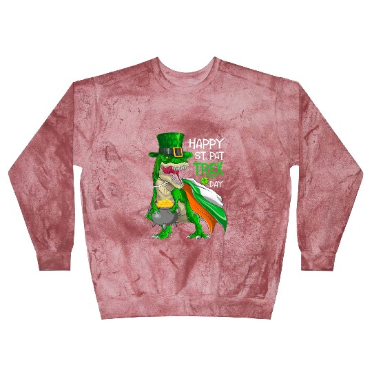Dinosaur St Patricks Day Happy St Pat Trex T rex Blast Sweatshirts