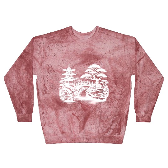 Spiritual Balance Japanese Temple Bridge Blast Sweatshirts