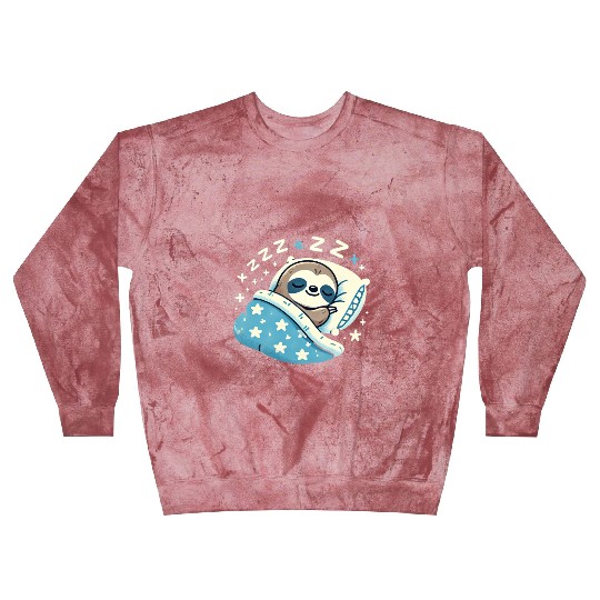 Sloth Sleeping In Bed At Night Time Blast Sweatshirts