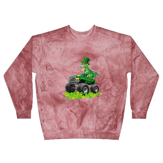 Monster Truck T-rex St Patricks Day Dinosaur Cute Blast Sweatshirts
