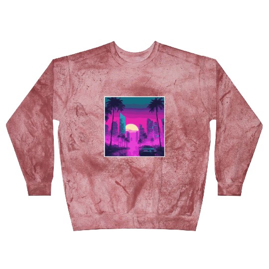 Neon Paradise Vaporwave Sunset Vibes Blast Sweatshirts