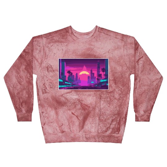 Neon Paradise Vaporwave Sunset Vibes Blast Sweatshirts