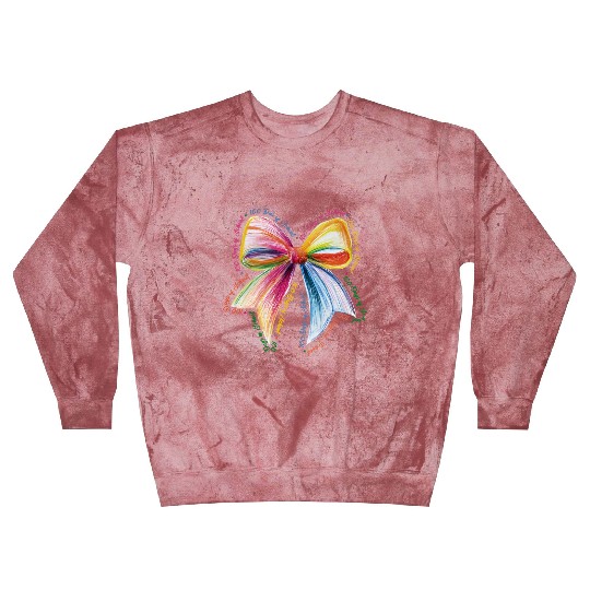 100 Days Of School Coquette Bow Tie Dye Teacher Blast Sweatshirts