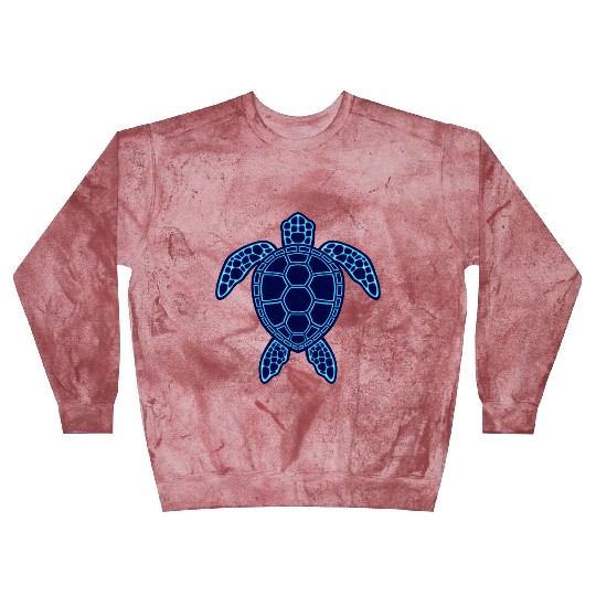 Blue Neon Lava Sea Turtle Design Blast Sweatshirts
