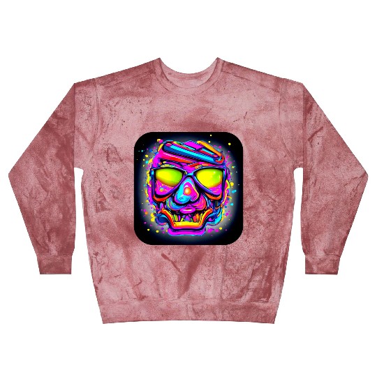 Neon Style Skull Rave Party Glow Blast Sweatshirts