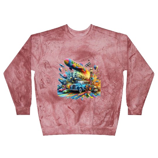 Multi-Colored Vehicles Blast Sweatshirts