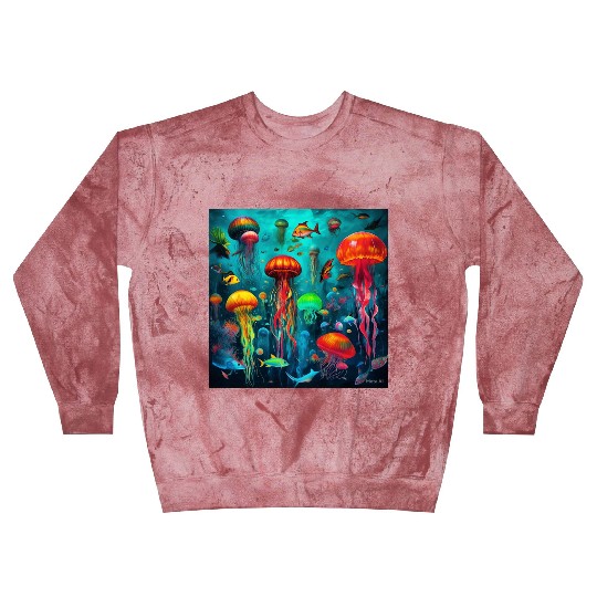 Jellyfish atomic and neon. Blast Sweatshirts