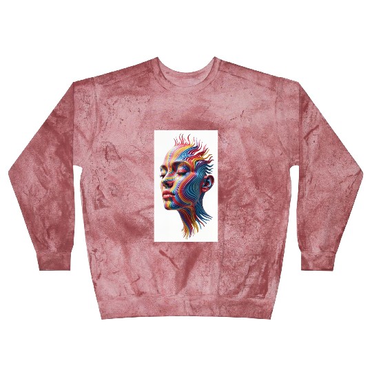 A Hyper realistic Yet Surreal Full frontal Face Blast Sweatshirts
