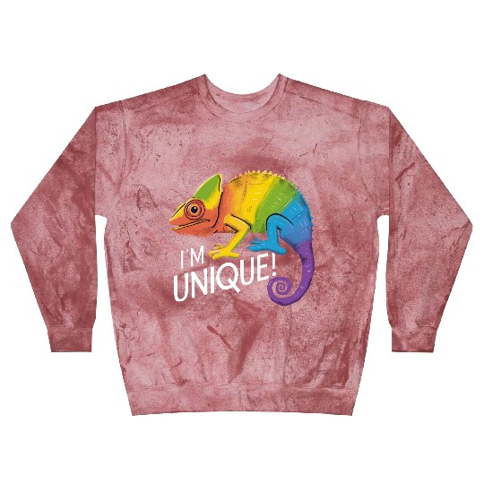 Rainbow Chameleon - "I'm Unique!" Colorful Animal Blast Sweatshirts