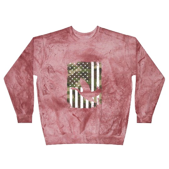Goose Hunting Camo US Flag For Hunter Camouflage Blast Sweatshirts