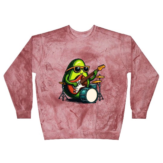 Rockin Avocado Musician Funny Graphic Blast Sweatshirts