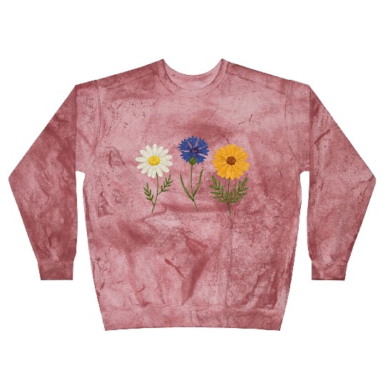 Wildflower Trio Daisy Cornflower Marigold Blast Sweatshirts