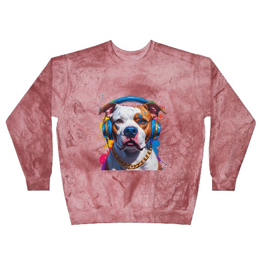 Hip-Hop Pit Bull – Urban Style Pop Art Portrait Blast Sweatshirts
