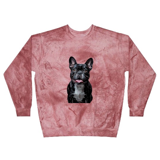 Charming French Bulldog Portrait Capturing Joyful Blast Sweatshirts