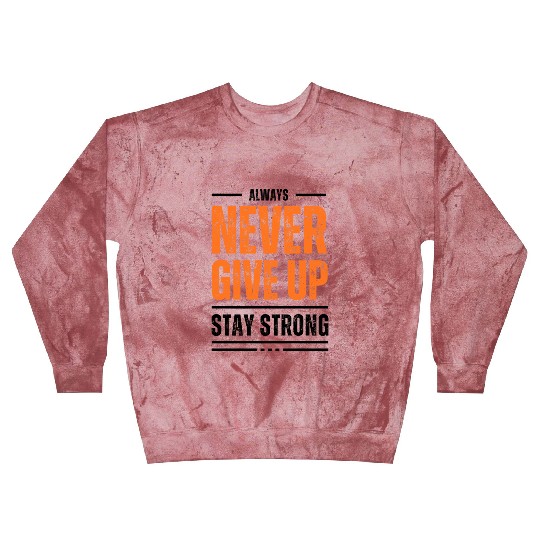 Black and Orange Typography Never Give Up Stay Blast Sweatshirts