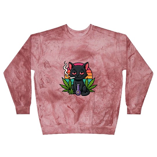 Cute Cat Smoking Weed Blast Sweatshirts