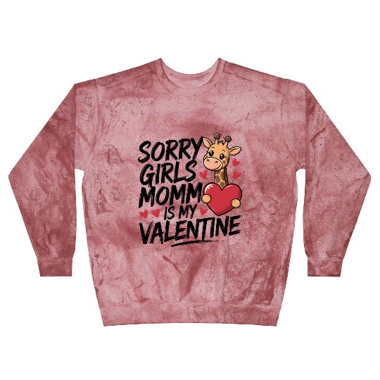 Mommy Is My Valentine – Cute Giraffe Blast Sweatshirts
