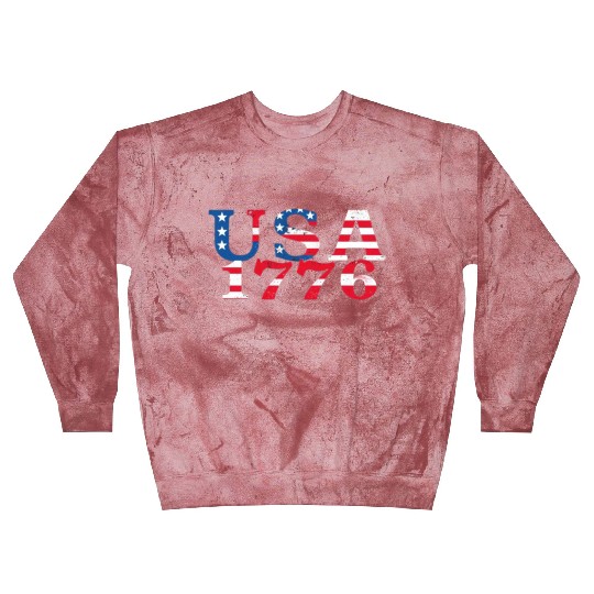 USA Established 1776 Stars Red White Blue Blast Sweatshirts