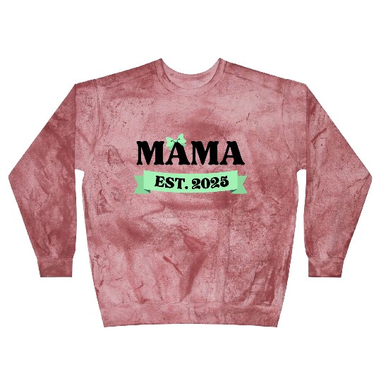 Mama Est. 2025 - Light Green Bow Maternity Design Blast Sweatshirts