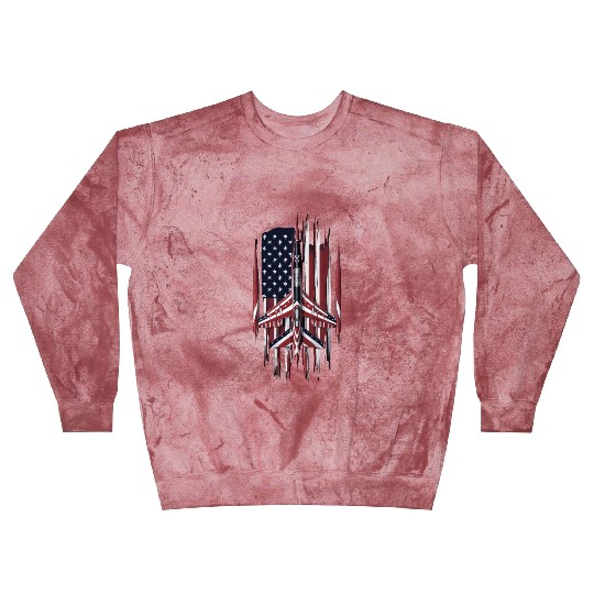 Patriotic Fighter Jet American Flag Art Blast Sweatshirts