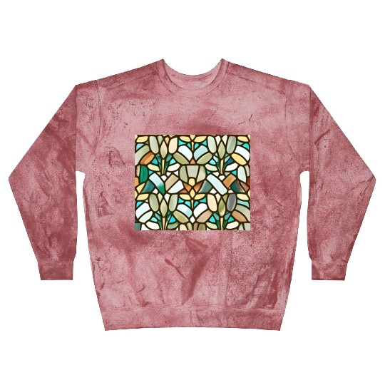 Abstract Floral Stained Glass Pattern - Art Deco Blast Sweatshirts
