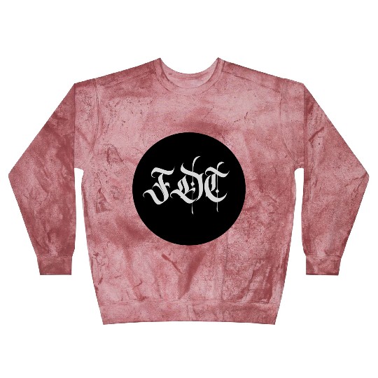 Ornate Gothic Lettering FDT in Light Grey on Black Blast Sweatshirts