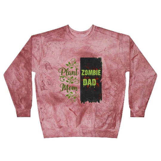 Plant Mom Zombie Dad Couple Design Blast Sweatshirts