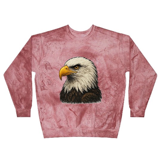 Majestic Bald Eagle Head Illustration Blast Sweatshirts